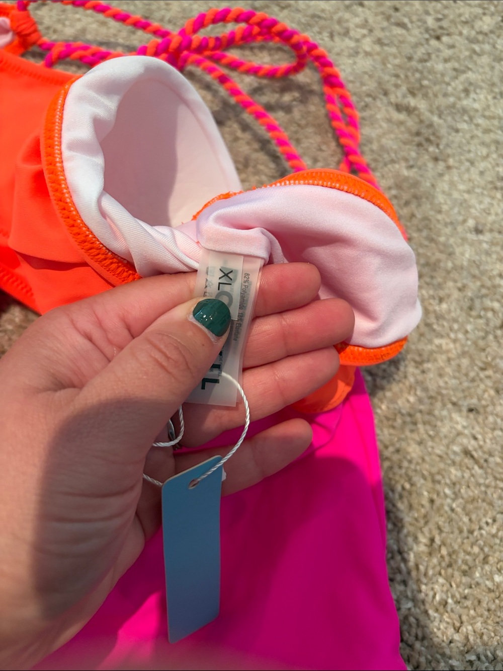 Popvil Two-Tone Pink & Orange One-Piece Swimsuit - Picture 2 of 2
